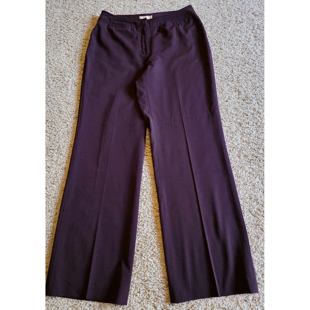 Worthington‎ Works Pants Womens 10 Average Modern Fit Trouser Leg Stretch Maroon